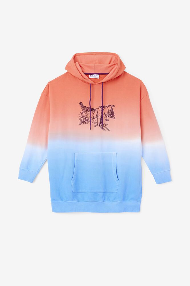 Fila Hettegenser Dame Oransje/Blå Destiny Oversized 172658-DMY